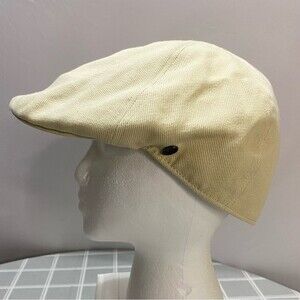 Jaxon Hats Size Large Cotton Twill Beige Duckbill Flat Cap Newsboy